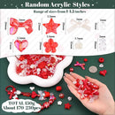 Assorted 170-230PCS Red Acrylic Beads for Bracelet Making, Flower Bow Butterfly Candy GummyBear Aesthetic Bracelet Charms,Cute Beads for Jewelry Making DIY Necklace Keychain Phone Charm by TinyTreasures Baby Boutique