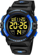 Kids Watch,Boys Watch for 3-15 Year Old Boys,Digital Sport Outdoor Multifunctional Chronograph LED 50 M Waterproof Alarm Calendar Analog Watch for Children with Silicone Band,Kids Gift by TinyTreasures Baby Boutique