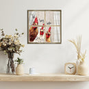 Visual Art Decor Funny Rooster Wall Art Chicken Picture Rustic Farmhouse Front Door Welcome Sign Framed 12x12 inch, Rustic Brown by CozyNest Decor
