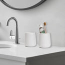 Bathroom Tumbler Cup Ceramic 2Pcs 13.5oz Reusable Toothbrush Cup 400ml, Toothbrush Holder Adequate for Your Bathroom (White) by CozyNest Decor