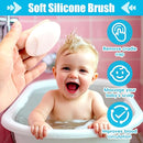 Baby Hair Brush and Comb Set, 4Pcs Baby Soft Bristles Brush Cradle Cap Brush Hair Comb for Newborns Toddlers Boys Girls (Grey) by TinyTreasures Baby Boutique