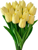 15pcs Artificial Tulips Flowers Real Touch Latex Bouquet Fake Tulips for Office Wedding Party Home Kitchen Garden Decoration by CozyNest Decor