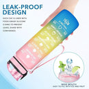 Enerbone Water Bottle, Leakproof BPA & Toxic Free, Motivational Water Bottle with Times to Drink and Straw, Fitness Sports Water Bottle with Strap for Office, Gym, Outdoor Sports by CozyNest Decor