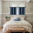 MIULEE Short Curtains for Windows - Stone Blue Blackout Half Window Curtains Thermal Insulated Privacy Drapes for Kitchen Bedroom Bathroom Grommet Top Small Basement Tiers W40 x L36 Inch 2 Panels by TinyTreasures Baby Boutique