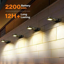 200LM Solar Wall Lights Outdoor 6 Colors, 2200mAh Long Lasting Solar Powered Deck Lights, 360° Adjustable Porch Light IP65 Waterproof, Glass Panel Fence Light for Gutter, Step, 2 Pack by CozyNest Decor