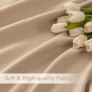 MIULEE Back Tab Beige Curtains 84 Inch Length 2 Panels Set for Living Room Bedroom, Cream Rod Pocket/Pinch Pleated Light Blocking Thermal Insulated Room Darkening Blackout Curtains 84 Inches Long by TinyTreasures Baby Boutique