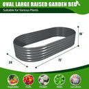 A ANLEOLIFE 6X2X1.5 ft Galvanized Raised Garden Beds Outdoor, Oval Round Metal Planter Box for Planting Vegetables Flowers Herb, Anti-Rust & Easy-Setup, Quartz Grey by GreenHaven Gardens