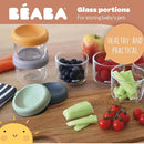 BEABA 5 oz Glass Baby Food Jars with Soft Silicone Air Tight Lids, Glass Storage Containers with Lids, Microwave and Freezer Safe Containers, Sage Green by TinyTreasures Baby Boutique