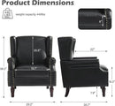 UIXE Faux Leather High Back Accent Chairs Set of 2, Upholstered Armchair for Living Room, Retro Wingback Arm Chair Nailhead Trim Single Sofa Bedroom Reading Seat with Solid Wood Legs - Black by CozyNest Decor