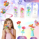 KLAPTOR Arts and Crafts for Kids Ages 4-6: Toys for Ages 5 6 7 8 9 – Birthday Gifts & Craft Set for Girl Age 3-9 - DIY 30+ Flower Bloom Maker with Music Light Base Vase Fridge Magnets Cards by TinyTreasures Baby Boutique