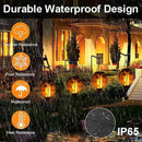 Hot Air Balloon Solar Lantern with Flickering Flame, Glass Hanging Garden Lights Outdoor Waterproof for Tree Yard Patio Mother's Day Gift, 18" H Bee by GreenHaven Gardens