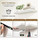Fun Memories 40" Rustic Wood Floating Shelves with Invisible Brackets for Storage & Decor, Deep Wall Mounted Shelves for Bathroom, Kitchen, Living Room (White, Set of 2) by CozyNest Decor