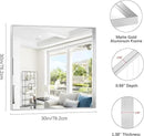 Silver Bathroom Mirror, 30x30 Inch Rectangular Framed Mirror, Large Wall Mounted Bathroom Vanity Mirror Over Sink for Bedroom,Restroom, Living Room, Hangs Vertically or Horizontally by CozyNest Decor