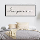 LuZhiQiang Love You More Sign Wall Decor 40"x15" for Master Bedroom Above Over Bed Large Simple Wood Framed Hanging Wall Art (Black) by CozyNest Decor