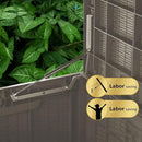 100 Gallon Lockable Resin Deck Box, Waterproof & UV-Resistant Outdoor Storage Box for Outdoor Cushion Storage, Garden Tools & Pool Accessories Storage, Gray by GreenHaven Gardens