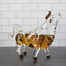 The Wine Savant Charging Bull Heads Up Animal Liquor Decanter