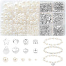 1000Pcs Pearl Beads for Bracelets Making, Pearl Beads for Jewelry Making for Adults, Silver Bracelet Beads DIY Kit, Silver Spacer Beads for Bracelets, Women Friendship Bracelet Making Kit (Silvery) by TinyTreasures Baby Boutique