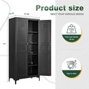Letaya Black Storage Cabinet with Feets-Metal Home Kitchen Pantry Cabinets with Doors and Adjustable Shelves,Organization Locker for Cupboard/Bedroom/Dining/Living/Bathroom/Office/Garage Room (Black) by CozyNest Decor