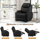 AHMED Power Recliner Chair with Vibration Massage & Heat for Adults, Faux Leather Home Theater Seating with Cup Holders/LED Lights/USB Ports/Side Pockets for Living Room, Black by CozyNest Decor