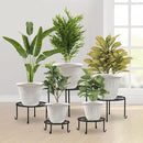 Plastic Flower Pots Planters for Indoor Plants, 4 Pack 14 Inch White Plant Pots with Drainage Hole & Tray, Modern Decorative Large Plant Pot with Saucer for Indoor Outdoor Plants Garden House Planter by CozyNest Decor