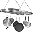Sorbus® Pot and Pan Rack for Ceiling with Hooks — Decorative Oval Mounted Storage Rack — Multi-Purpose Organizer for Home, Restaurant, Kitchen Cookware, Utensils, Books, Household (Hanging Chrome) by CozyNest Decor