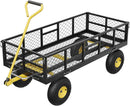 900 LBS Garden Dump Cart with Removable Sidewalls, Heavy Duty Steel Dump Wagon with 180° Swivel Handle & 10-inch Tires, Yard Cart Utility Wheelbarrow for Backyard Farm by GreenHaven Gardens