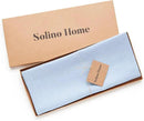 Solino Home Linen Sky Blue Table Runner 48 Inches - 100% Pure Linen Short Table Runner 14 x 48 Inch Ideal for Dresser and Coffee Tables - Fete by CozyNest Decor