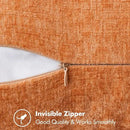 MIULEE Pack of 2 Fall Couch Throw Pillow Covers 18x18 Inch Orange Farmhouse Decorative Pillow Covers with Stitched Edge Soft Chenille Solid Dyed Pillow Covers for Sofa Bed Living Room by CozyNest Decor