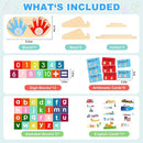 2 in 1 Wooden Montessori Toys for Kids - Number Counting Blocks & ABC Game Toys for 3-5, Preschool Educational Learning Toys for Toddlers 4-6, Birthday Christmas Stocking Stuffers Gifts for Boys Girls by TinyTreasures Baby Boutique