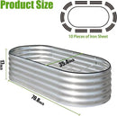 SnugNiture Galvanized Raised Garden Bed, 6x3x1.5ft Oval Metal Planter Box for Planting Outdoor Plants Vegetables by GreenHaven Gardens