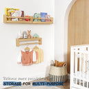 Natural Wood Wall Bookshelf for Kids Bedroom Set of 3, 24 Inch Wooden Floating Nursery Book Shelves for Baby Boys Girls Room, Mounted Toddler Book Shelf for Toy Organizers and Storage by TinyTreasures Baby Boutique