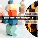 BESTAMTOY 36 PCS Wooden Sorting Stacking Rocks Stones,Sensory Toddler Toys Learning Montessori Toys, Building Blocks Game for Kids 3 4 5 6 Years Boy and Girl Birthday Gifts for Kids by TinyTreasures Baby Boutique