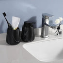 Marble Black Toothbrush Holder for Bathroom - Ceramic Tooth Brushing Holders, Toothbrush Cup, Toothpaste Organizer for Bathroom Countertop, Makeup Brush Holder, Pen Holder for Home Desktop Storage by CozyNest Decor