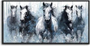 DUNHUANG ART Running Horses Canvas Wall Art - Equine Themed Galloping Animals in the Sand - Rustic Horse Decor for Living Room, Bedroom, Office 24"x48" by CozyNest Decor