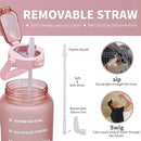 64oz,100oz,128oz Large Motivational Water Bottle with Time Marker, Leakproof & BPA Free Half Gallon Big Water Bottle with Straw Handle Tritan Frosted Water Jug for Gym,Fitness,Outdoor Sports by CozyNest Decor