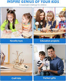 Poraxy STEM Kits for Kids Ages 8-10-12, 5 Set Wooden 3D Puzzles, Educational Science Experiment Building Projects Crafts, Toys for Ages 8-13, Birthday Gifts for Boys Girls 8 9 10 11 12 13 Years Old by TinyTreasures Baby Boutique