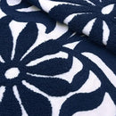 Alysheer Farmhouse Floral Leaves Embroidered Decorative Throw Pillow Cover 18x18 inches, Boho Tufted Flowers Embroidery Pattern Chic Cotton Cushion Case for Couch Bed Sofa Living Room(Navy Blue) by CozyNest Decor