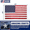 American USA Pleated Fan Flag, 2x4 Feet USA Bunting Decoration Flags Embroidered Patriotic Stars & Sewn Stripes Canvas Header Brass Grommets. (3x5Ft American Flag) by GreenHaven Gardens