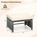 Tangkula 2 Pieces Patio PE Rattan Ottomans, Multipurpose Outdoor Footstool Footrest Additional Seating Side Table with Soft Zippered Cushions for Deck, Garden, and Yard (White) by CozyNest Decor