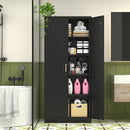 71" Tall Kitchen Pantry Cabinet, Pantry Storage Cabinet with Doors and Shelves, Metal Food Pantry Cabinets with Handles, Black Freestanding Cupboard for Living&Dining Room-Assemble Required by CozyNest Decor