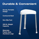 VMS Shower Stool - 300 lbs Capacity, Height Adjustable, Non-Slip Feet, Tool-Free Assembly, TAA Compliant by TinyTreasures Baby Boutique