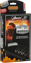 Hohner Special 20 Harmonica - Keys of G, A, C, D, E Bundle with Case, Zip Pouch, Key Stickers, Manual and Austin Bazaar Polishing Cloth by TinyTreasures Baby Boutique