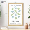 VCK 14x22 Picture Frame Set of 3 - Oak, Natural Solid Wood Poster Frames, Wall Gallery Frame by CozyNest Decor