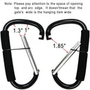 Large Stroller Hooks for Mommy, 2 pcs Carabiner Stroller Hook Organizer for Hanging Purses, Diaper Bag, Shopping Bags. Clip Fits Single/Twin Travel Systems, Car Seats (Black+Rose) by TinyTreasures Baby Boutique