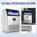 Commercial Ice Maker 250Lbs/24H Under Counter Ice Machine with 77Lbs Storage Bin, 90 Ice Cubes in 11Min, Stainless Steel Freestanding Ice Making Machine for Business, Water Filter and Scoop Included by CozyNest Decor