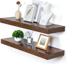 Deep Floating Shelves, 12 Inch Deep Rustic Floating Shelves for Wall Set of 2, 36W x 12D Large Wood Shelves for Living Room Bathroom Laundry Room Bedroom Kitchen Home Office - Rustic Brown by CozyNest Decor