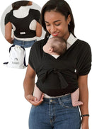 Konny Baby Carrier Flex SoftBreeze with Head Support - Adjustable, Easy to Wear Baby Wrap Sling, Perfect for Newborn Babies Essentials up to 44 lbs (M-4XL) - Black by TinyTreasures Baby Boutique