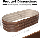 4x2x1ft Oval Galvanized Raised Garden Bed Outdoor 9-in-1 Large Metal Modular Planter Box Raised Beds for Gardening,Vegetables,Fruits,Flowers & Herbs (Brown) by GreenHaven Gardens