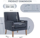 COLAMY Modern Wingback Living Room Chair, Upholstered Fabric Accent Armchair, Single Sofa Chair with Lounge Seat and Wood Legs for Bedroom/Office/Reading Spaces, Blue by CozyNest Decor