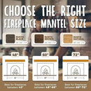 72x8x3 Fireplace Mantel - Handcrafted Hollow Rustic Solid Wood Wall Mounted Floating Shelf with Invisible Heavy Duty Wood Bracket (Weathered Black) by CozyNest Decor